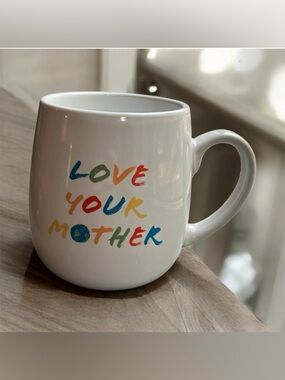 NEW Amici Home LOVE YOUR MOTHER White Coffee Tea Mug Earth Day Mug Planet Earth